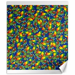 Clown World Pepe The Frog Honkhonk Meme Kekistan Funny Pattern Blue  Canvas 20  X 24  by snek