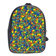 Clown World Pepe The Frog Honkhonk Meme Kekistan Funny Pattern Blue  School Bag (large) by snek