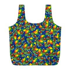 Clown World Pepe The Frog Honkhonk Meme Kekistan Funny Pattern Blue  Full Print Recycle Bag (l) by snek