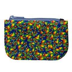 Clown World Pepe The Frog Honkhonk Meme Kekistan Funny Pattern Blue  Large Coin Purse by snek