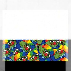 Clown World Pepe The Frog Honkhonk Meme Kekistan Funny Pattern Blue  Rectangular Jigsaw Puzzl by snek