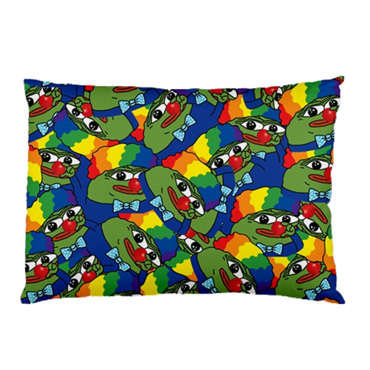 Clown World Pepe The Frog Honkhonk Meme Kekistan Funny Pattern Blue  Pillow Case (Two Sides)