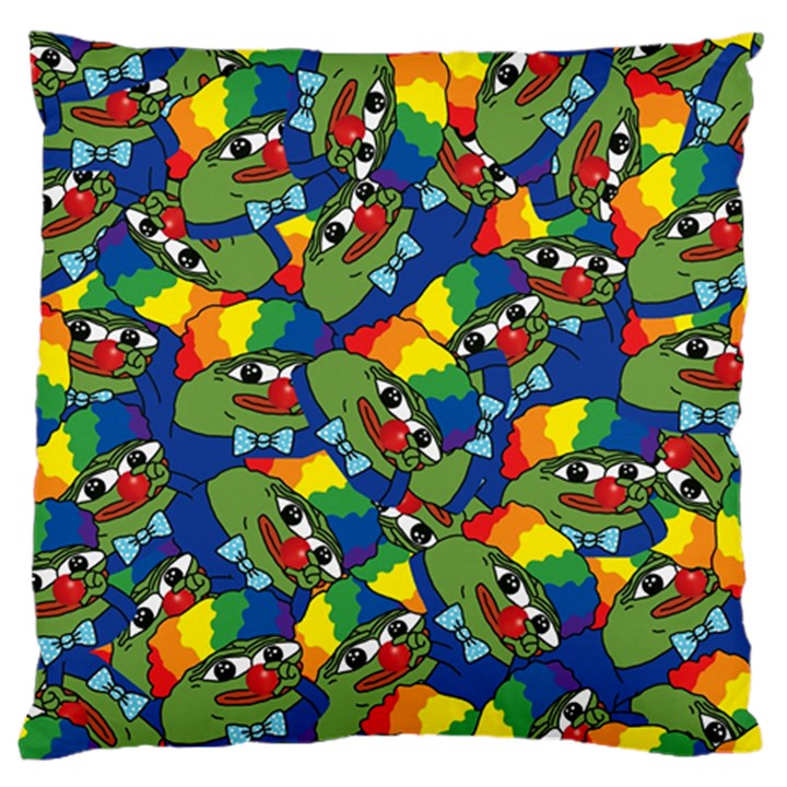 Clown World Pepe The Frog Honkhonk Meme Kekistan Funny Pattern Blue  Standard Flano Cushion Case (Two Sides)