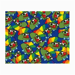 Clown World Pepe The Frog Honkhonk Meme Kekistan Funny Pattern Blue  Small Glasses Cloth (2 Sides) by snek