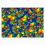 Clown World Pepe The Frog Honkhonk Meme Kekistan Funny Pattern Blue  Large Glasses Cloth Front