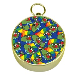 Clown World Pepe The Frog Honkhonk Meme Kekistan Funny Pattern Blue  Gold Compasses by snek