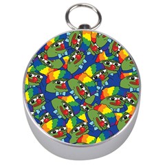 Clown World Pepe The Frog Honkhonk Meme Kekistan Funny Pattern Blue  Silver Compasses by snek