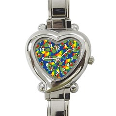 Clown World Pepe The Frog Honkhonk Meme Kekistan Funny Pattern Blue  Heart Italian Charm Watch by snek