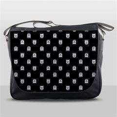 Sketchy Cartoon Ghost Drawing Motif Pattern Messenger Bag