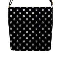 Sketchy Cartoon Ghost Drawing Motif Pattern Flap Closure Messenger Bag (l) by dflcprintsclothing