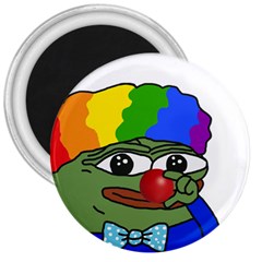 Clown World Pepe The Frog Honkhonk Meme Kekistan Funny 3  Magnets by snek