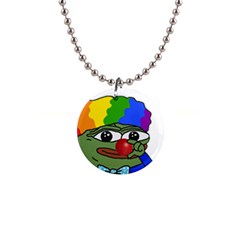 Clown World Pepe The Frog Honkhonk Meme Kekistan Funny 1  Button Necklace by snek