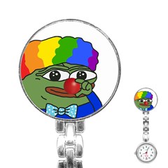 Clown World Pepe The Frog Honkhonk Meme Kekistan Funny Stainless Steel Nurses Watch by snek