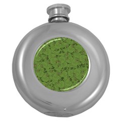 Groyper Pepe The Frog Original Meme Funny Kekistan Green Pattern Round Hip Flask (5 Oz) by snek