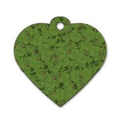 Groyper Pepe The Frog Original Meme Funny Kekistan Green Pattern Dog Tag Heart (two Sides) by snek