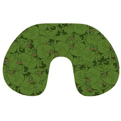 Groyper Pepe The Frog Original Meme Funny Kekistan Green Pattern Travel Neck Pillow by snek