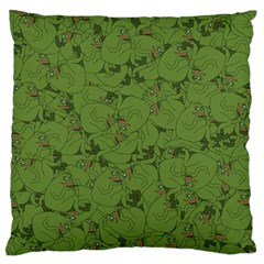 Groyper Pepe The Frog Original Meme Funny Kekistan Green Pattern Large Flano Cushion Case (one Side) by snek