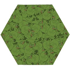 Groyper Pepe The Frog Original Meme Funny Kekistan Green Pattern Wooden Puzzle Hexagon by snek