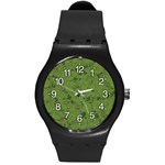 Groyper Pepe The Frog original meme funny Kekistan green pattern Round Plastic Sport Watch (M) Front