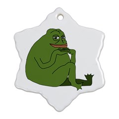 Groyper Pepe The Frog original funny Kekistan meme  Snowflake Ornament (Two Sides)