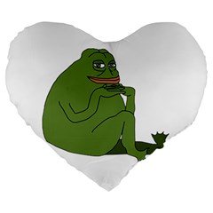 Groyper Pepe The Frog original funny Kekistan meme  Large 19  Premium Heart Shape Cushions