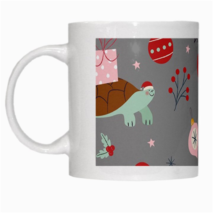 Funny Christmas Pattern White Mugs