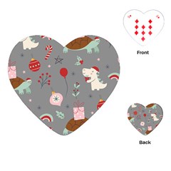 Funny Christmas Pattern Playing Cards Single Design (heart) by Vaneshart