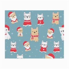 Cute French Bulldog Puppy Dog Christmas Costume Seamless Pattern Small Glasses Cloth by Vaneshart