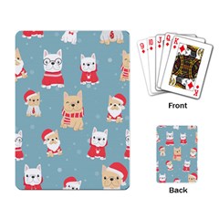 Cute French Bulldog Puppy Dog Christmas Costume Seamless Pattern Playing Cards Single Design (rectangle) by Vaneshart