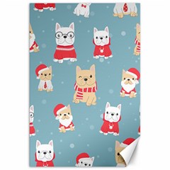 Cute French Bulldog Puppy Dog Christmas Costume Seamless Pattern Canvas 20  X 30  by Vaneshart