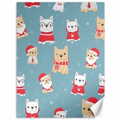 Cute French Bulldog Puppy Dog Christmas Costume Seamless Pattern Canvas 36  X 48  by Vaneshart