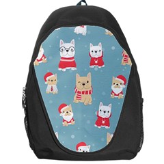 Cute French Bulldog Puppy Dog Christmas Costume Seamless Pattern Backpack Bag by Vaneshart