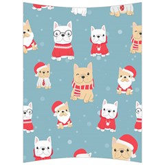 Cute French Bulldog Puppy Dog Christmas Costume Seamless Pattern Back Support Cushion by Vaneshart