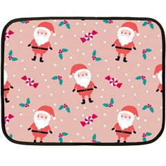 Cute Christmas Santa Seamless Pattern Double Sided Fleece Blanket (mini)  by Vaneshart