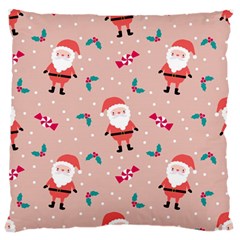 Cute Christmas Santa Seamless Pattern Large Flano Cushion Case (two Sides) by Vaneshart