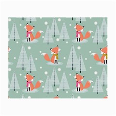 Cute Fox Christmas Winter Seamless Pattern Small Glasses Cloth by Vaneshart