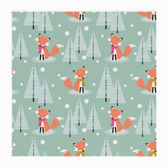 Cute Fox Christmas Winter Seamless Pattern Medium Glasses Cloth by Vaneshart