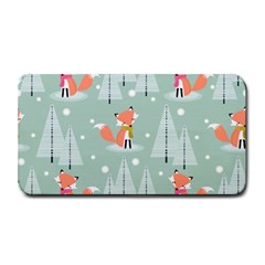 Cute Fox Christmas Winter Seamless Pattern Medium Bar Mats by Vaneshart