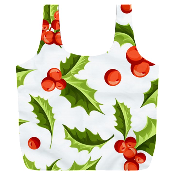 Christmas Holly Berry Seamless Pattern Full Print Recycle Bag (XXXL)