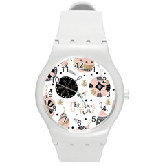 Christmas Time Round Plastic Sport Watch (m) by Vaneshart