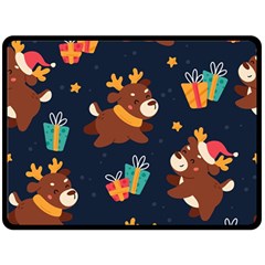 Colorful Funny Christmas Pattern Double Sided Fleece Blanket (large)  by Vaneshart