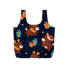 Colorful Funny Christmas Pattern Full Print Recycle Bag (s) by Vaneshart