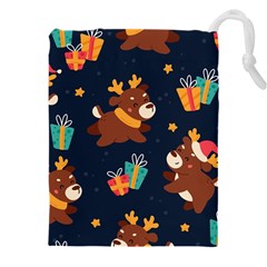 Colorful Funny Christmas Pattern Drawstring Pouch (4xl) by Vaneshart