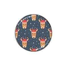 Cute Deer Heads Seamless Pattern Christmas Hat Clip Ball Marker by Vaneshart