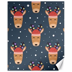 Cute Deer Heads Seamless Pattern Christmas Canvas 16  X 20  by Vaneshart