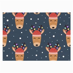 Cute Deer Heads Seamless Pattern Christmas Large Glasses Cloth by Vaneshart