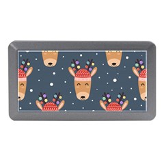 Cute Deer Heads Seamless Pattern Christmas Memory Card Reader (mini) by Vaneshart