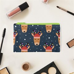 Cute Deer Heads Seamless Pattern Christmas Cosmetic Bag (xs) by Vaneshart