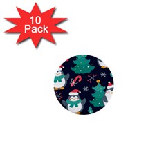 Colorful Funny Christmas Pattern 1  Mini Buttons (10 Pack)  by Vaneshart