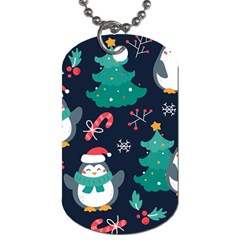 Colorful Funny Christmas Pattern Dog Tag (one Side) by Vaneshart